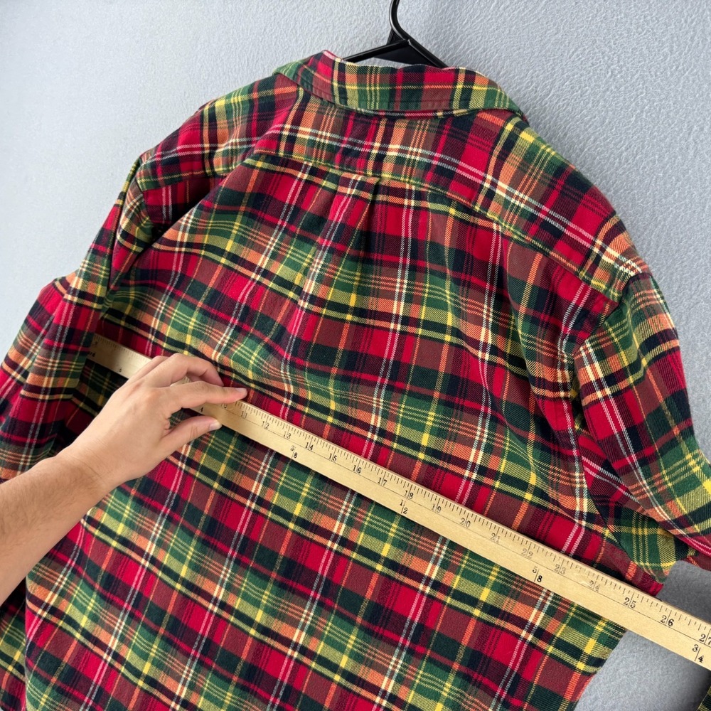 Ralph Lauren Rugby Shirt Mens XL Red Cotton Long Sleeve Flannel Button Up - Picture 7 of 10